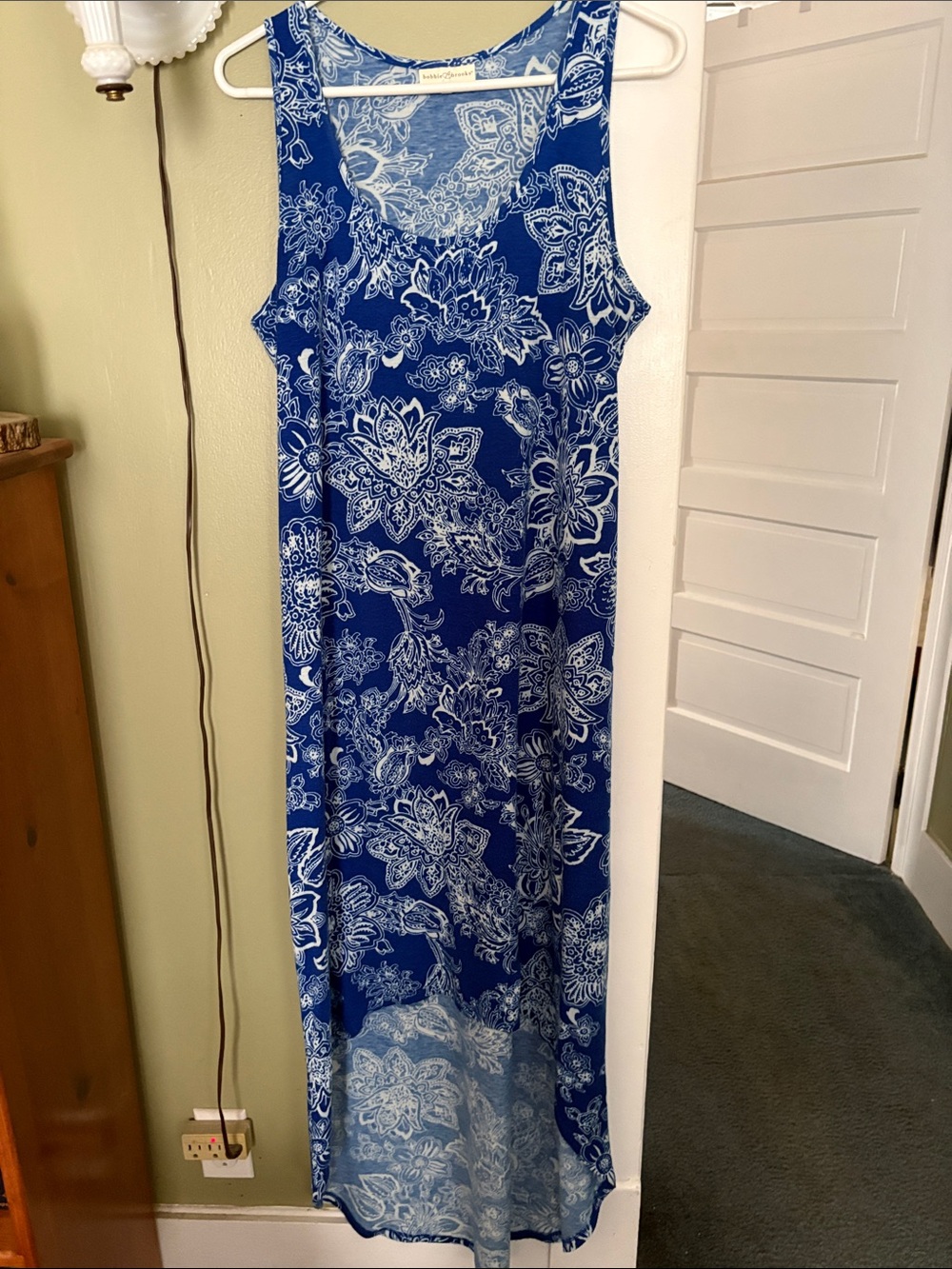 Bobbie Brooks Blue and White Floral Maxi Dress